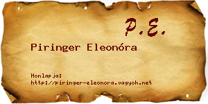 Piringer Eleonóra névjegykártya